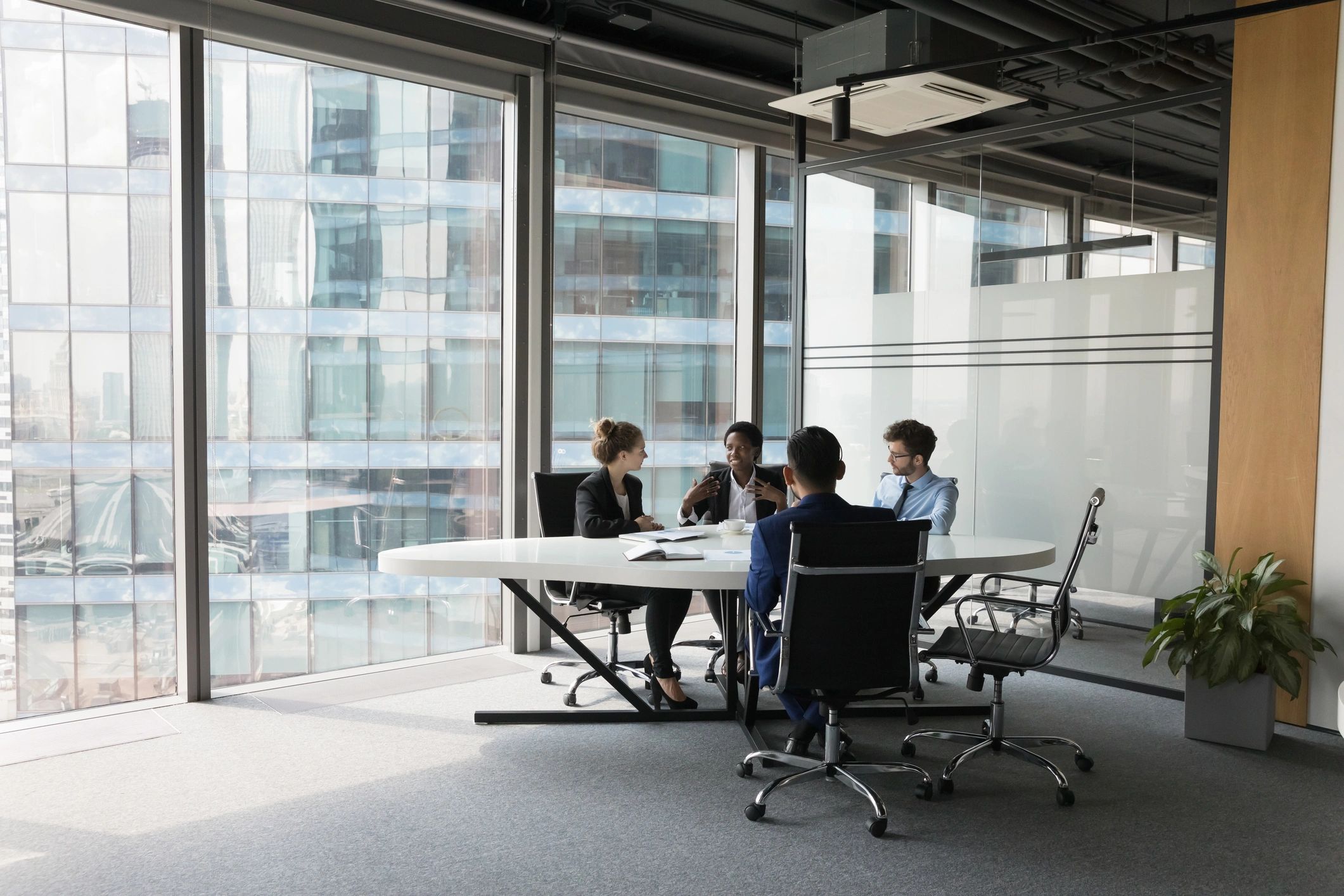 Professional team discussion in a meeting room